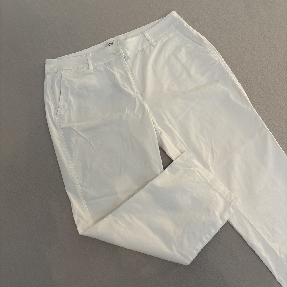 Crown & Ivy Sz 6p CHARLOTTE WHITE Cropped Pants Womens Lightweight EXCELLENT